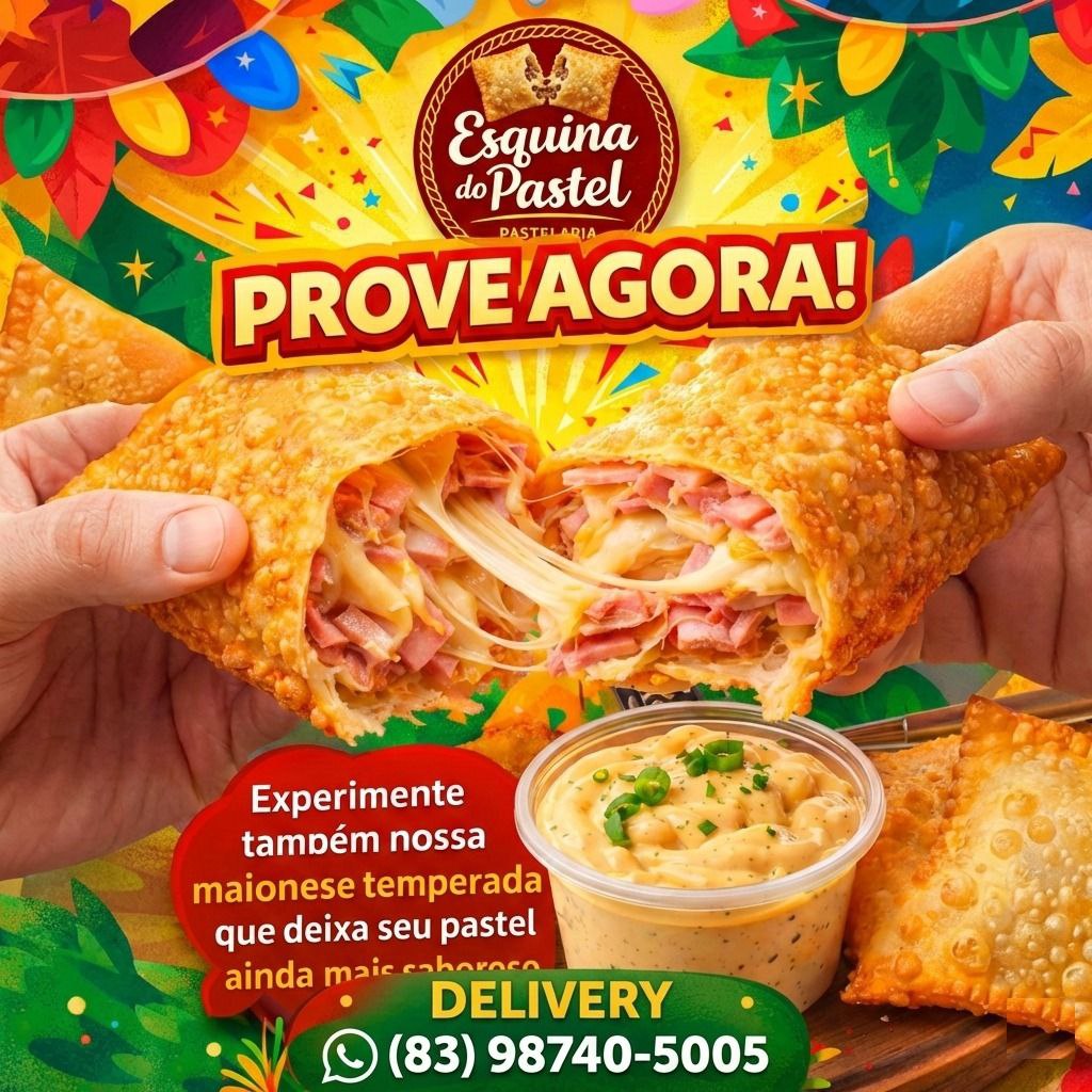 Pastel com maionese temperada